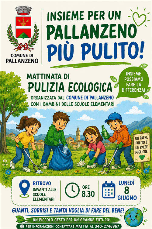 Mattinata di pulizia ecologica organizzata Lunedì 8 Giugno  2026